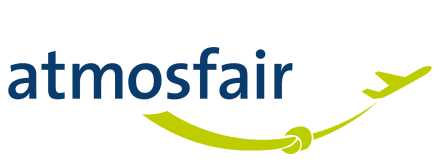 Atmosfair logo navy and green