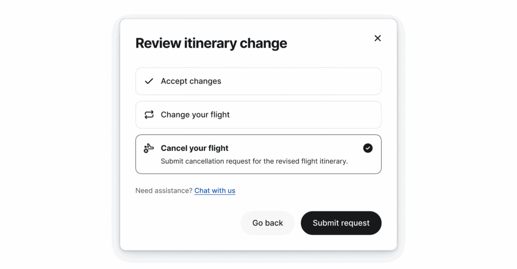 We proactively inform travelers when their booking information has changed.