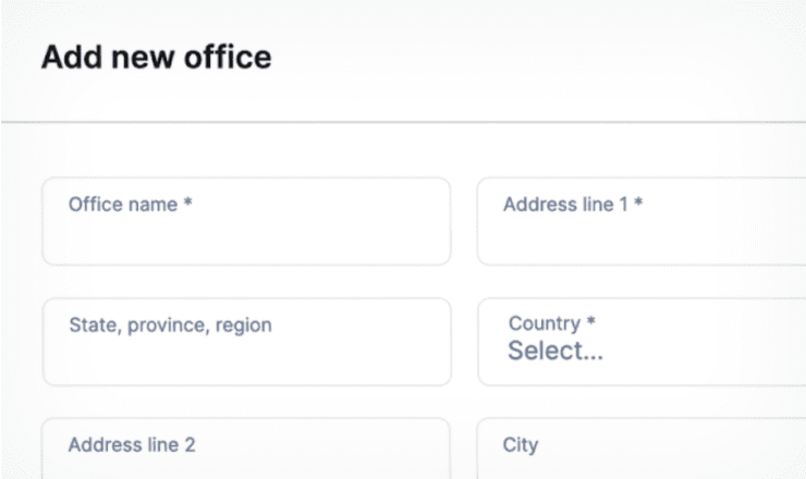 Page for adding new office