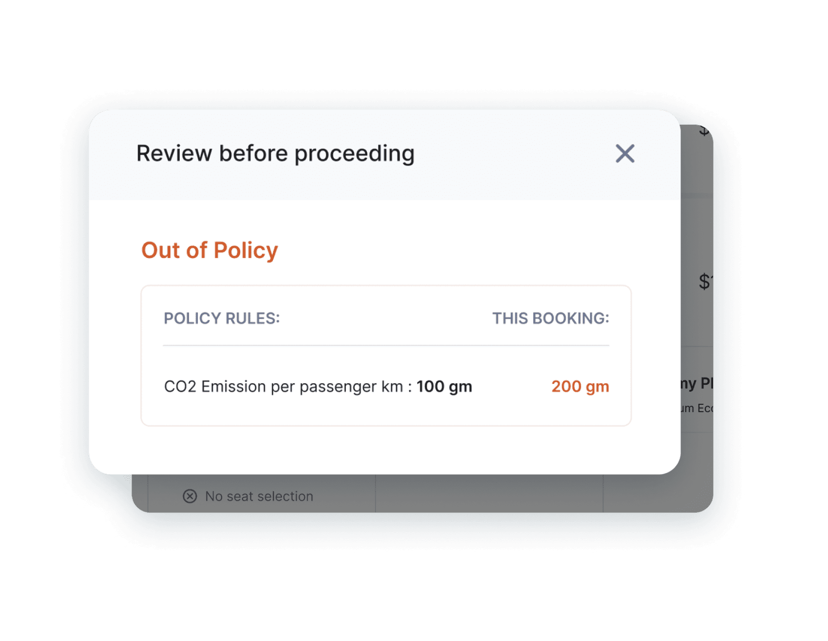 reviewing before proceeding pop up showing policy rules