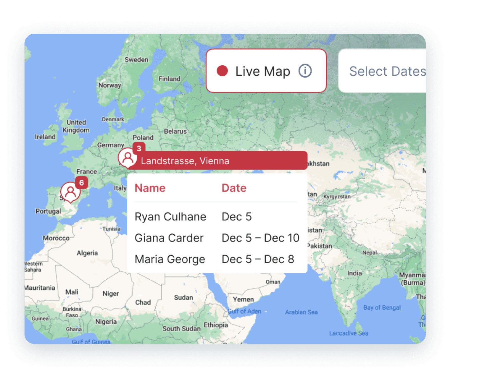 tracking people live map