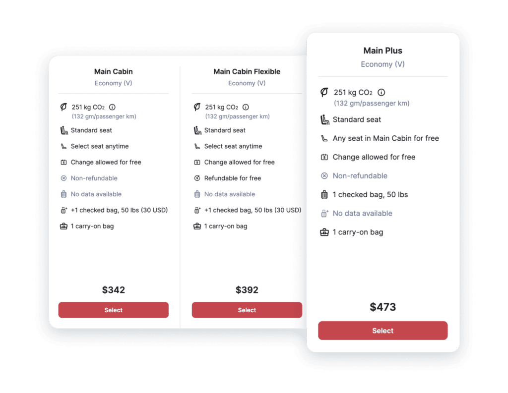 selecting cabin class