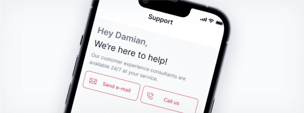 iPhone on support screen