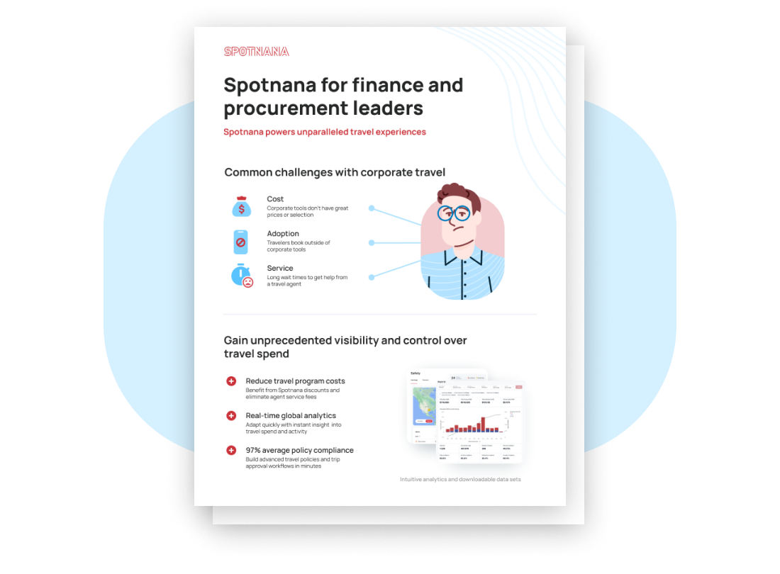 brochure of Spotnana for finance and procurement leaders