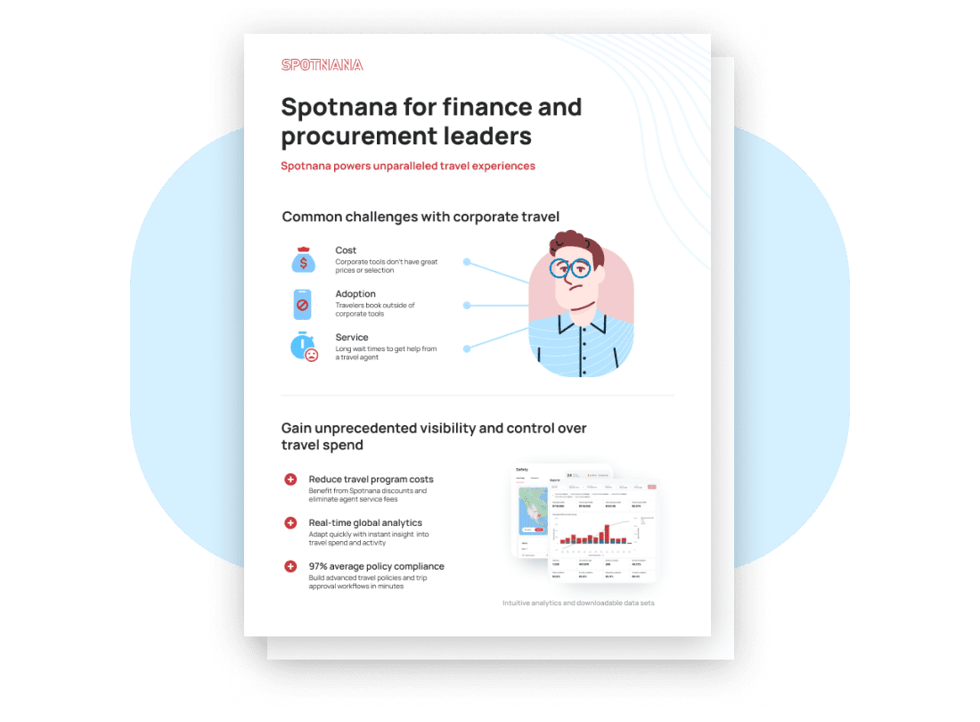 brochure of Spotnana for finance and procurement leaders