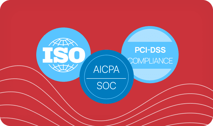 icon of ISO, PCI-DSS Compliance, and AICPA SOC for security and trust