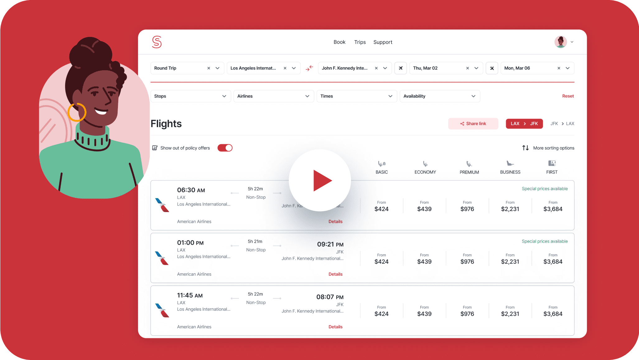 Spotnana UI graphic