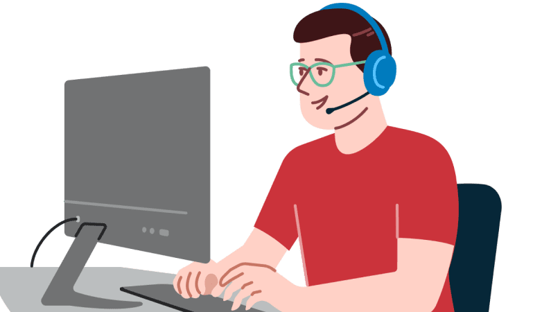 man at computer