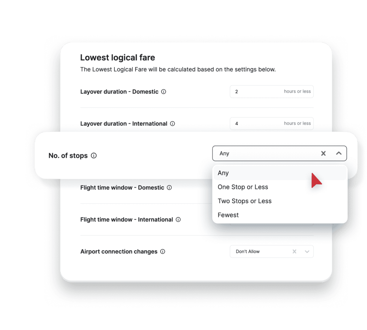 travel booking UI